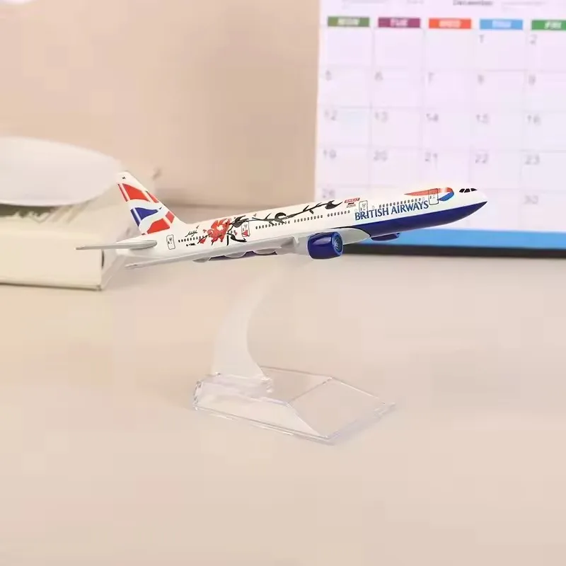

Металлическая модель самолета BRITISH AIRWAYS B777 (16 см) с цветочным узором, 6 дюймов, детская игрушка, авиамодель, прямая поставка