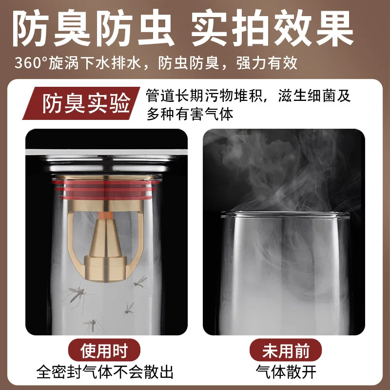 Floor Drain Odor-proof Device Odor-proof Floor Drain Core, Sewer Anti-backflow Gadget, Bathroom Magnetic Levitation Sealed Cover