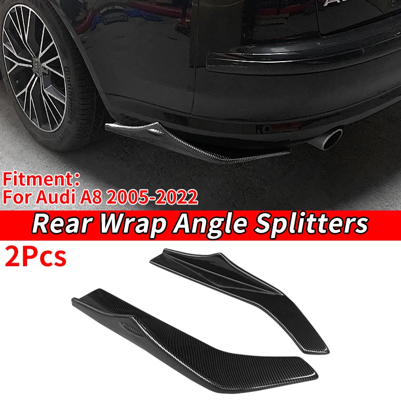 

Car Sedan Rear Wrap Angle Splitters Trunk Lip Spoiler Body Spoiler Anti-crash Diffuser Carbon Accessories For Audi A8 2005-2022