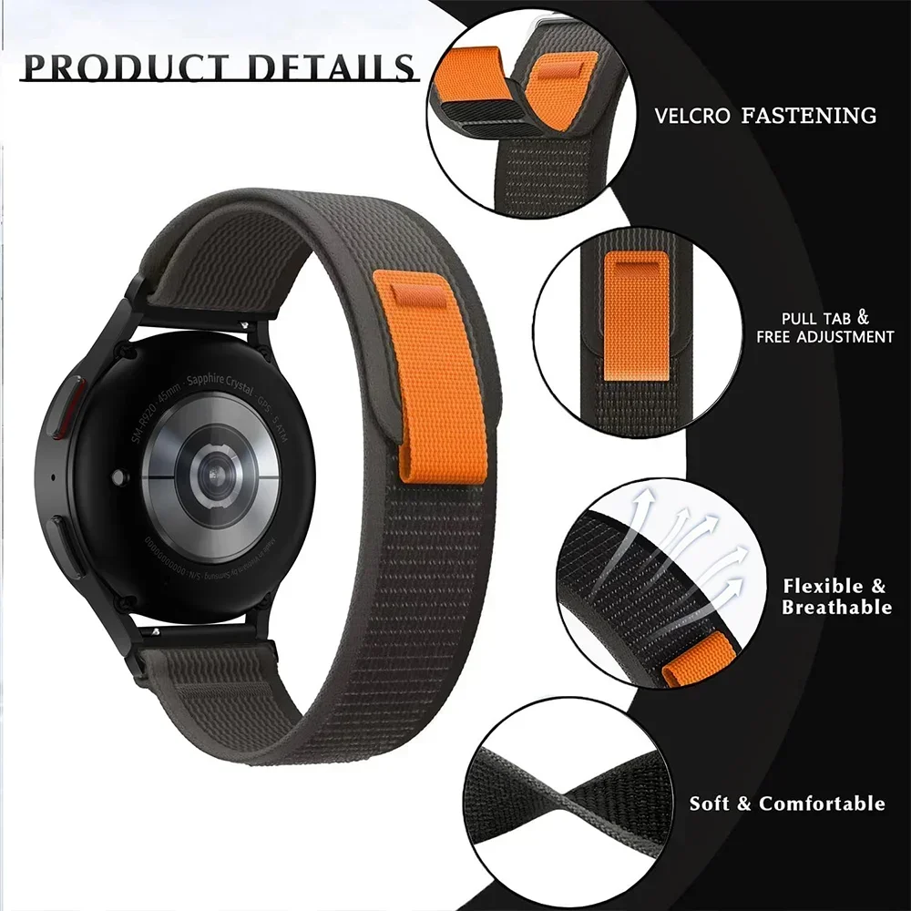 20mm 22mm Trail Loop For Amazfit Helio/Bip 6 5 3 Pro/Balance 2 Nylon Wristband For Amazfit GTR 4 GTS 2 3 4 4 Mini/Cheetah Round view 3