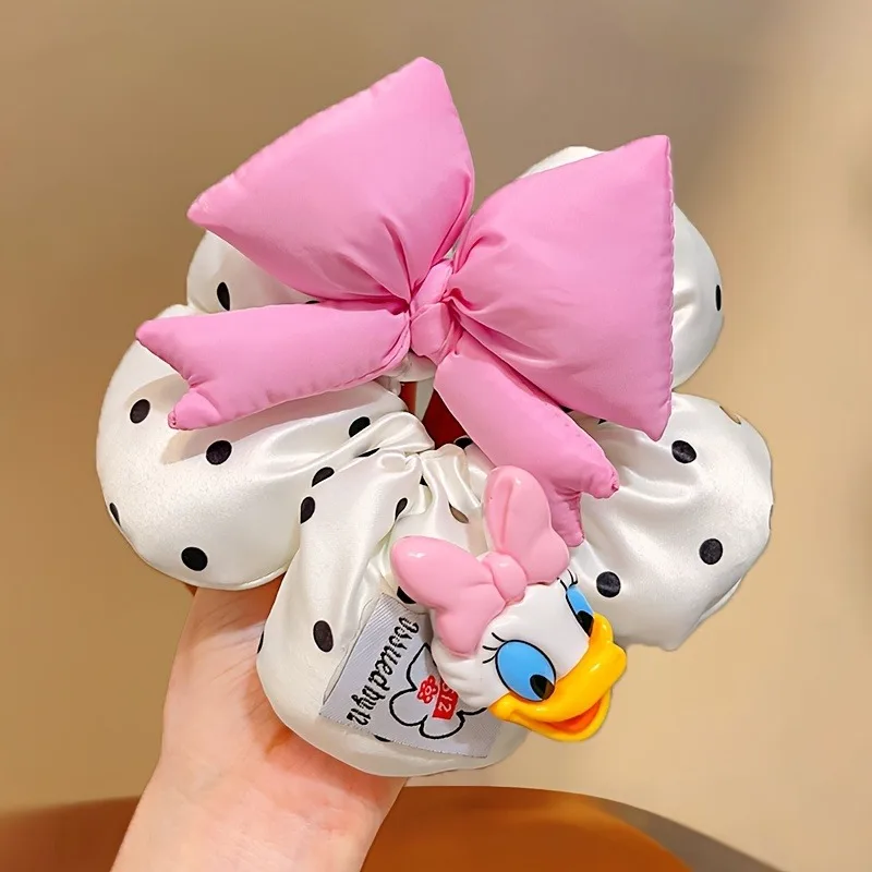 

1pc Minnie Daisy Hairband Flower Bow Minnie Poppy Princess Hair Accessory Cute Cartoon Hair Tie Girls' Ponytail Elastic Bands