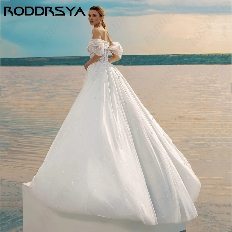 RODDRSYA Robe De Soirée Princess Wedding Dresses for Woman Sweethear Off Shoulder Bridal Party Romantic Zipper Backless 웨딩드레스