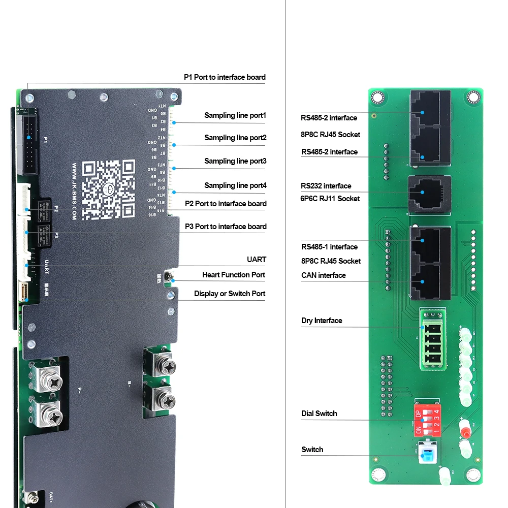 JKBMS Inverter JK-PB2A16S20P V19 8S-16S Smart BMS 100A 120A 300A LiFePo4 Li-Ion LTO Batterij 24V JIKONG BMS 1A 2A Actieve Balancer