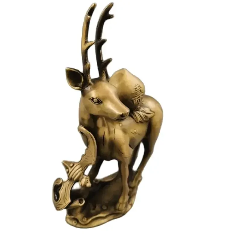 Brass Sheep Shoutao Home Furnishings Living Room Ornaments Brass Fortune and Longevity Deer Decoration Crafts