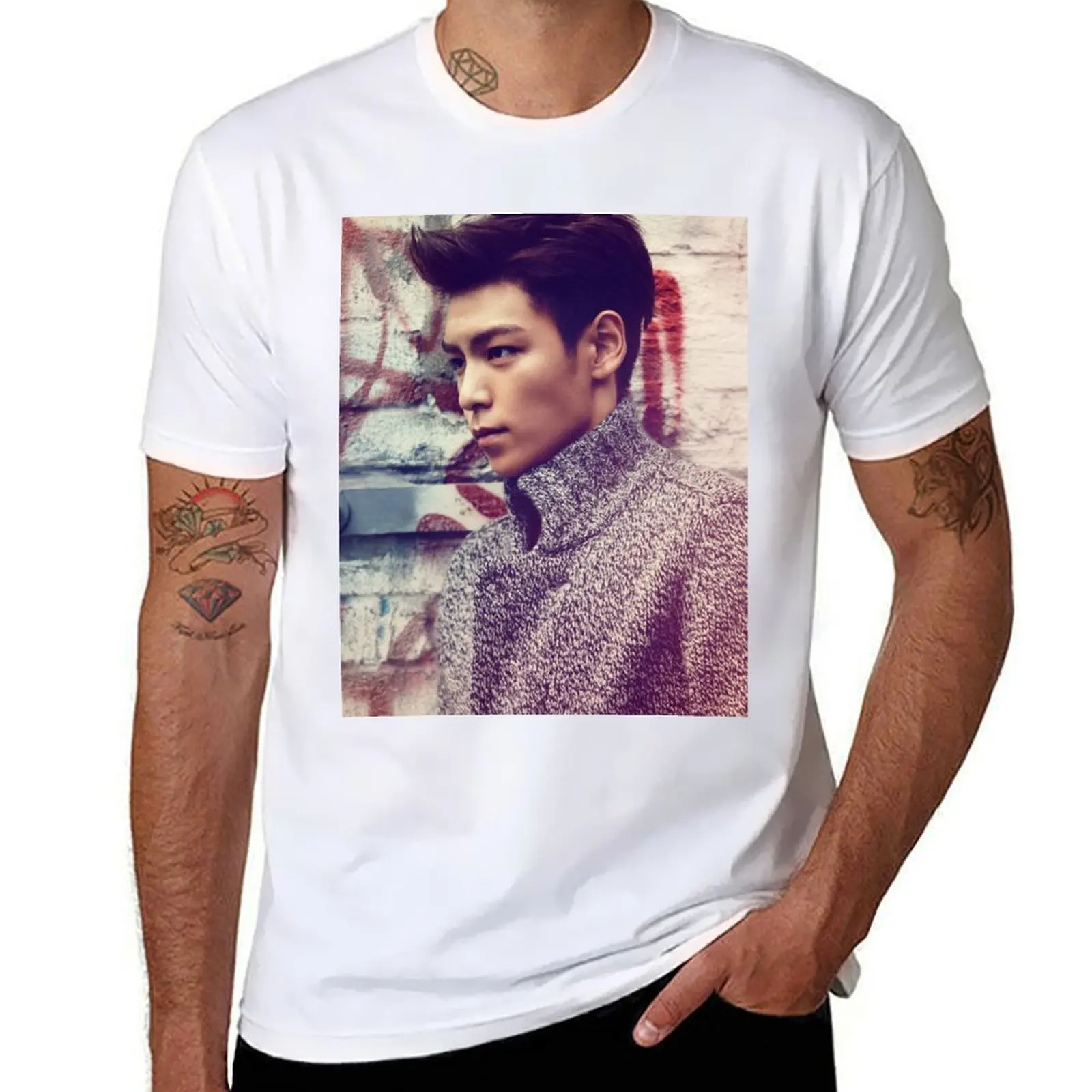 

TOP BigBang Kpop Korea Choi Seung Hyun T-Shirt t shirt man casual man t shirt heavy cotton T-Shirt