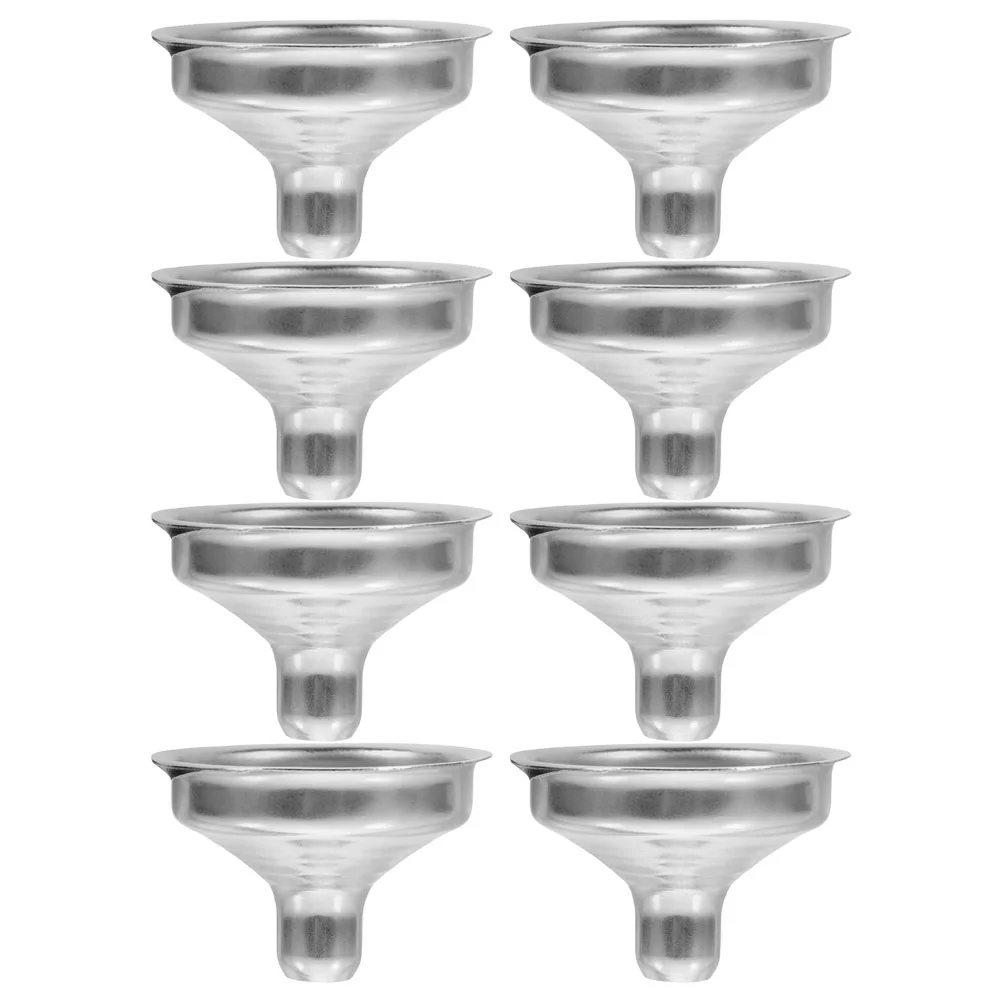 8 Pcs Stainless Steel Funnel Vinegar Funnels Wide Spout for Filing Bottles Portable Oil Liquid