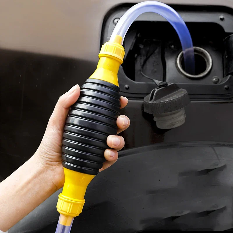 Universal Car Portable Manual Fuel Pump Fuel Transfer Siphon Pump Oil Sucker Large Squeezing Syphon Car Truck Manual Siphon