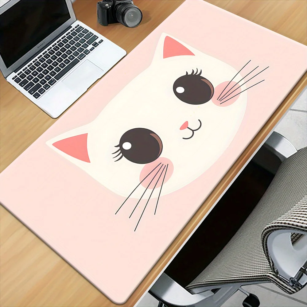 1pc Adorable Cat Face Design High Definition Printed Desk Mat, Versatile XXL Mousepad, Gaming Mouse And Keyboard Mat for Office Computer Users. Perfect Gifts