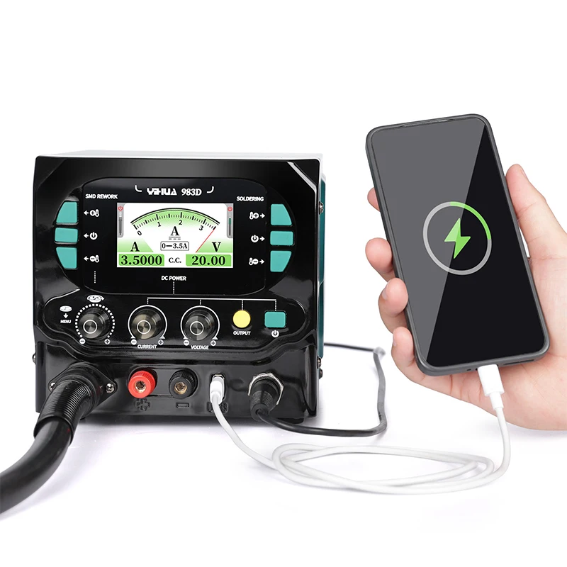 

Hot Air Rework & Soldering Station YIHUA 983D 3-in-1 1300W Blower Desoldering Lab DC linear power supply