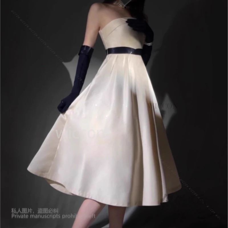 Game Love And Deepspace Heroine Cosplay Costume Party Evening Dress Black White Dance Dress Accessory Woman Wigs Halloween Party