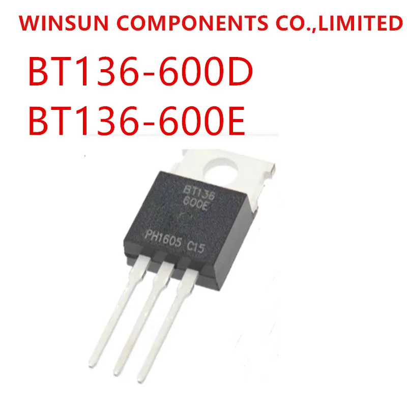 100% yeni ithal orijinal BT136 BT136-600D BT136-600E TO-220 triyak üç 600V 4A terminali