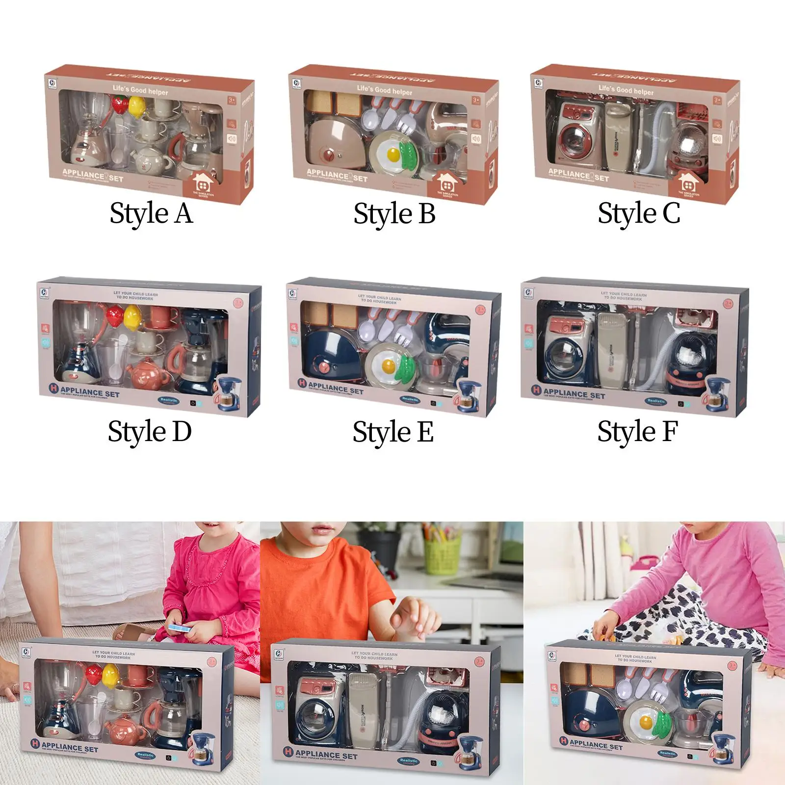 Kitchen Appliances Toys with Realistic Light and Sounds Develop Motor Skills for