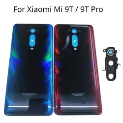 New Back Glass For Xiaomi Mi 9T Mi 9T Pro Battery Cover Rear Door Housing Back Case Replacement with Camera lens  Logo