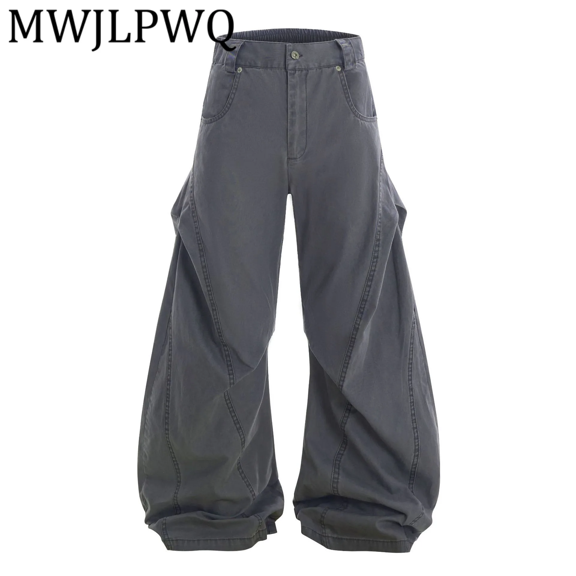 

MWJLPWQ 2025 весна осень новые простые брюки в американском стиле свободный дизайн мужские брюки-карго Machete модные 21478