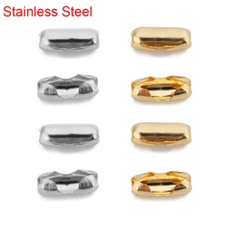 100pcs Stainless Steel Connectors Clasps Fit 1.5mm 2mm 2.4mm Ball Bead Chains Metal End Crimp Hooks For Diy Jewelry Supplies