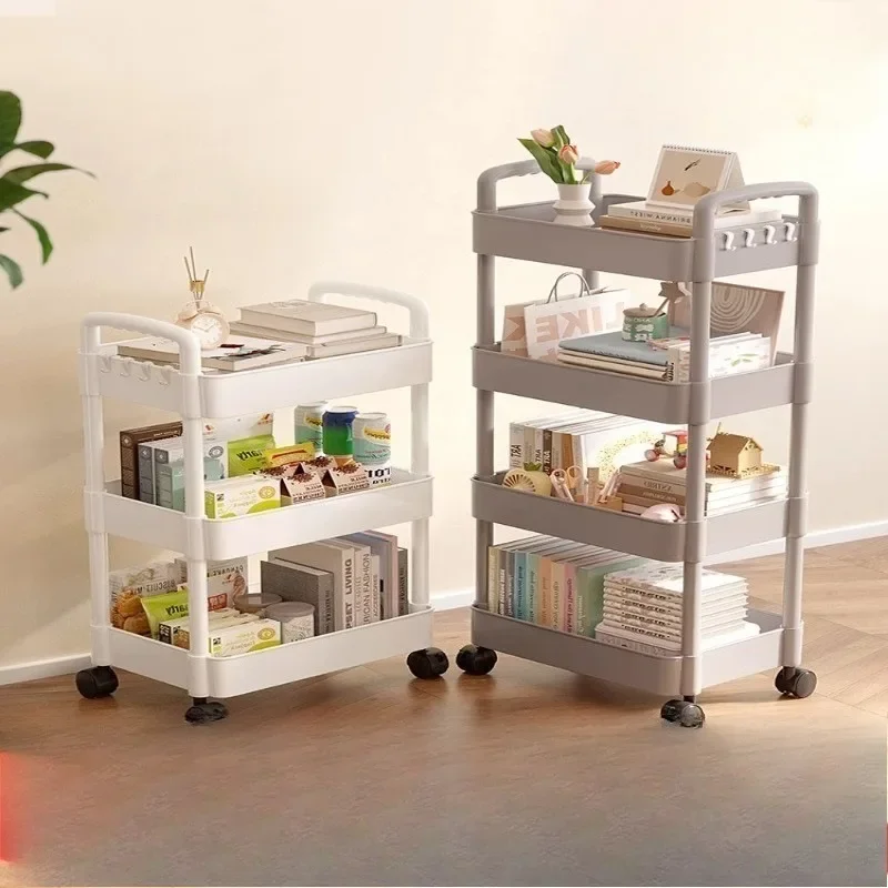 

Kitchen multi-layer rack floor-to-ceiling mobile trolley rack toilet rotating