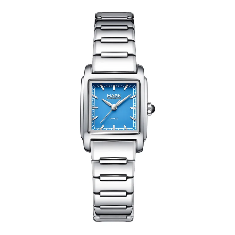 Classic Vintage European Business Quartz Watch Square Steel Band Ultra Thin Waterproof Pin Buckle for Women