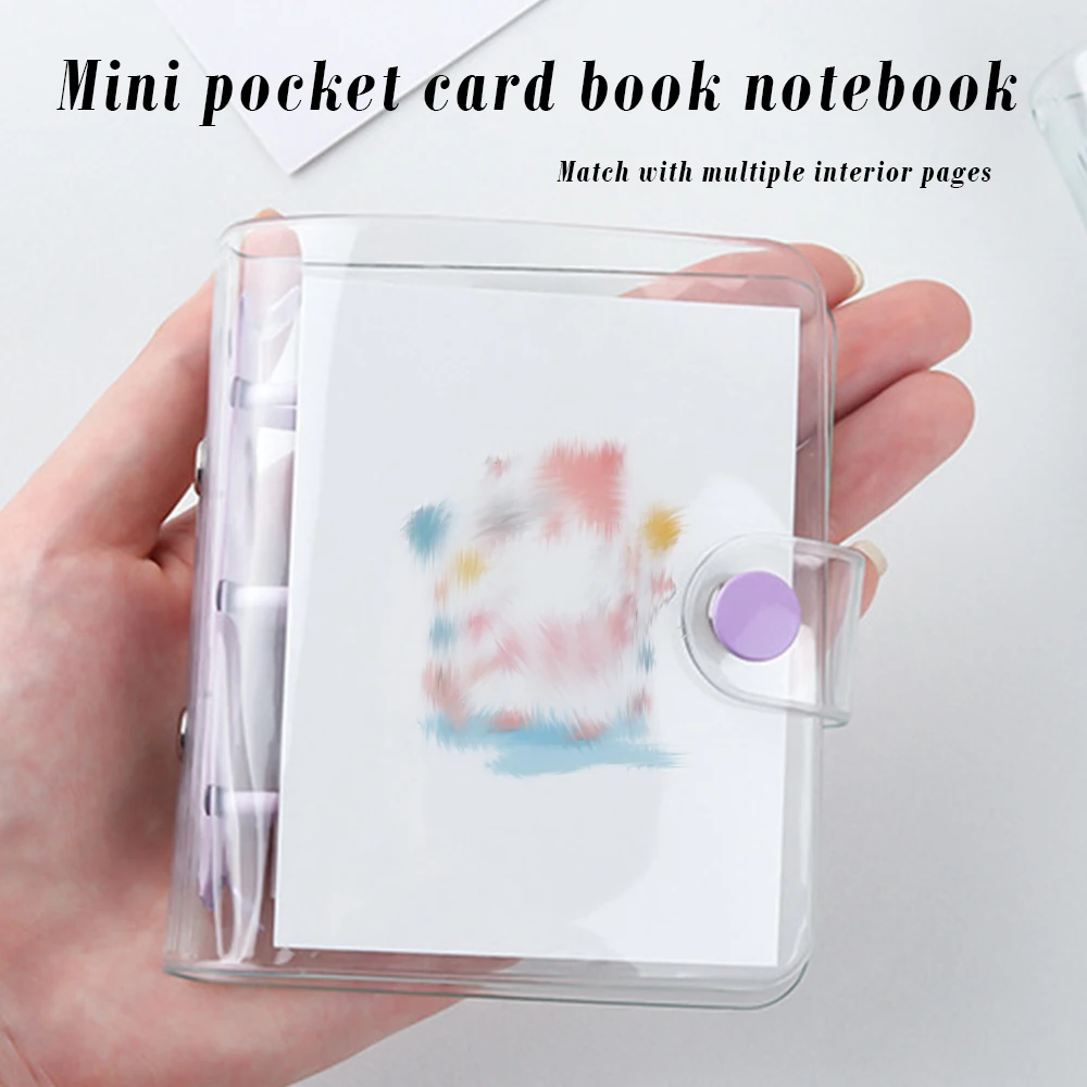 3 Ring Mini Pocket PVC Notebook Memo Pad Loose Leaf Ledger Binder ID Photo Portable Album Drawing Star Chasing Small Card Daily