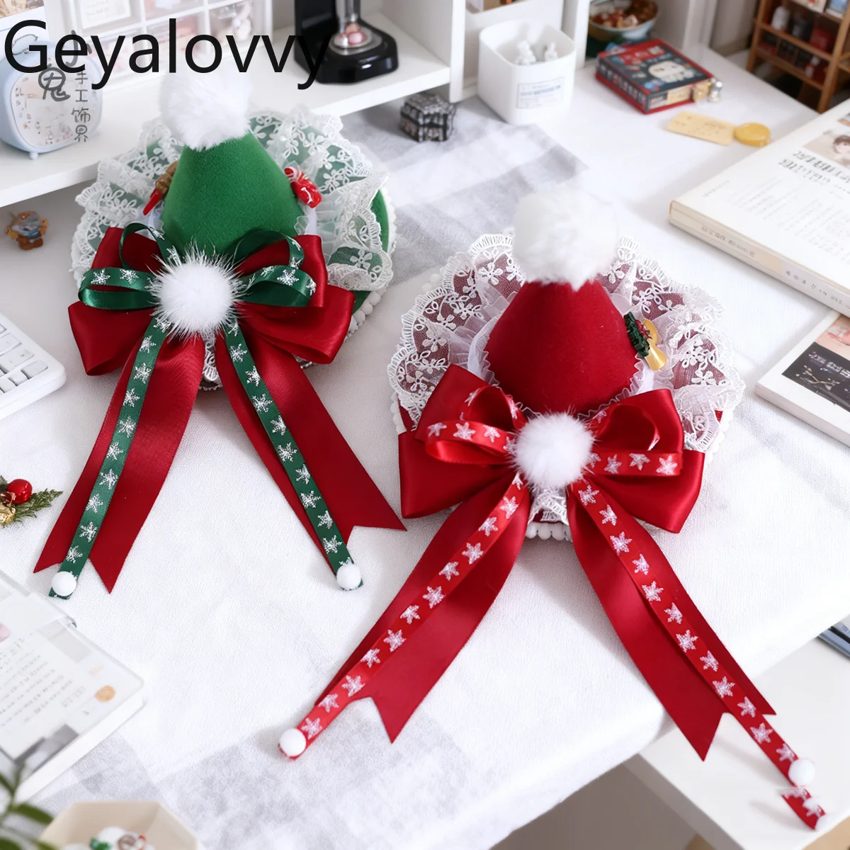 

Women's Accessory Christmas Lolita Style Girls Hat Accessories Original Sweet Cute Big Bow Small Top Hat New Headwear Femme
