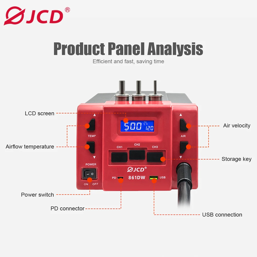 861DW 1000 واط عالية الطاقة لحام مسدس هواء ساخن LED شاشة ديجيتال محطة إعادة العمل لحام الهواء محطة سريعة التيار المتناوب 220/110 فولت