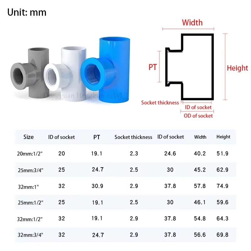 1-10pcs 20/25/32mm PVC Tee Equal/Reducing Joint Ｗater Supply Connecter Aquarium Fish Tank Garden Irrigation Water Pipe Connector