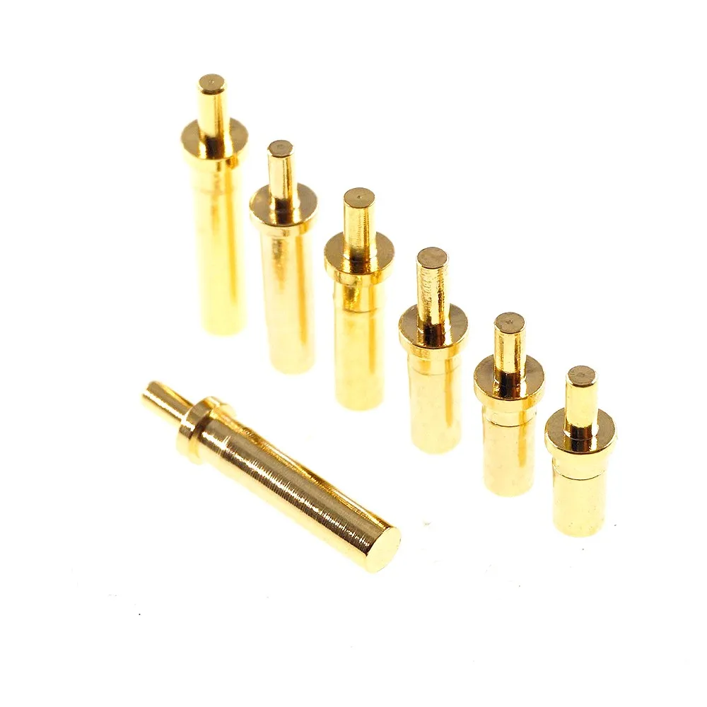 5 100 Pcs Pogo Pin Female Contact 3.5 4.0 4.5 5.5 6.0 7.0 mm Height Through Holes PCB Target Header Flange DIP Gold Plated 3A