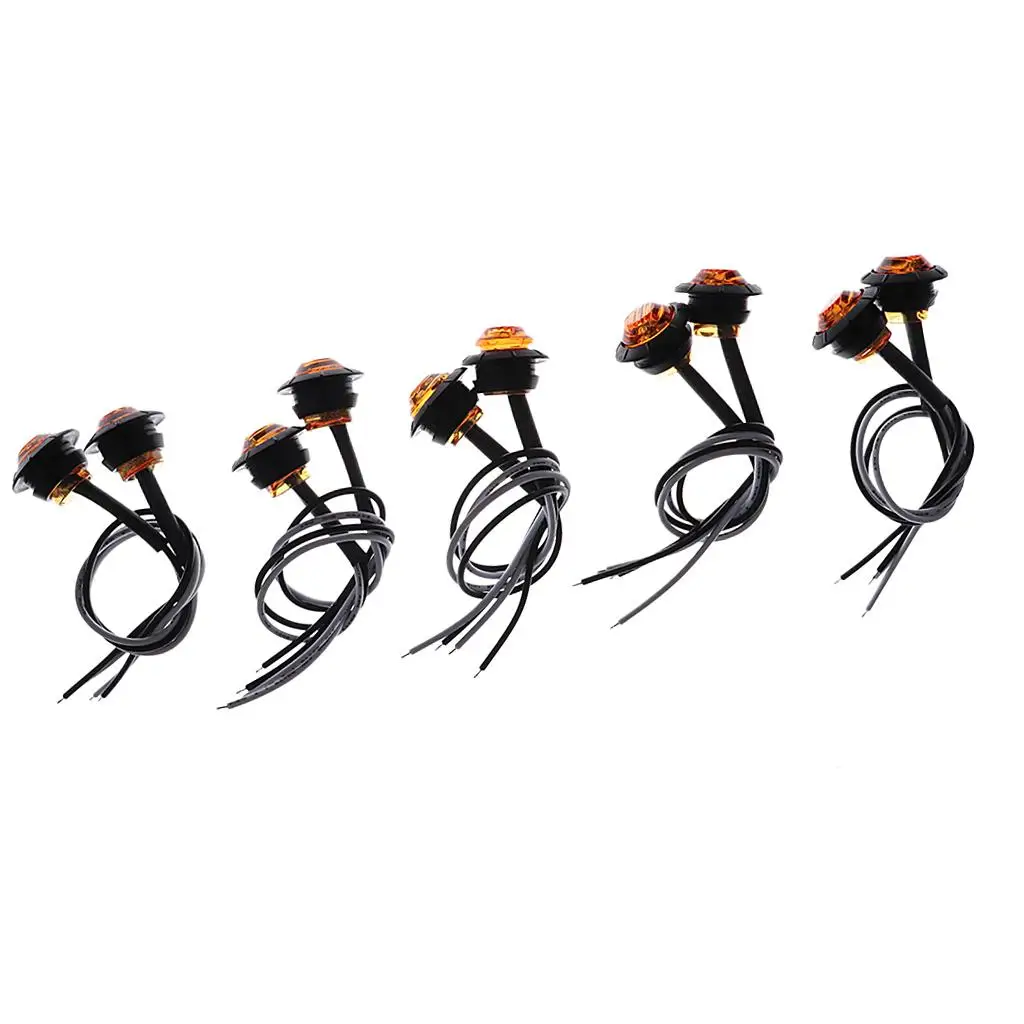 

10 Pieces truck trailer 3/4'' Front Rear Side Marker Indicators Lights