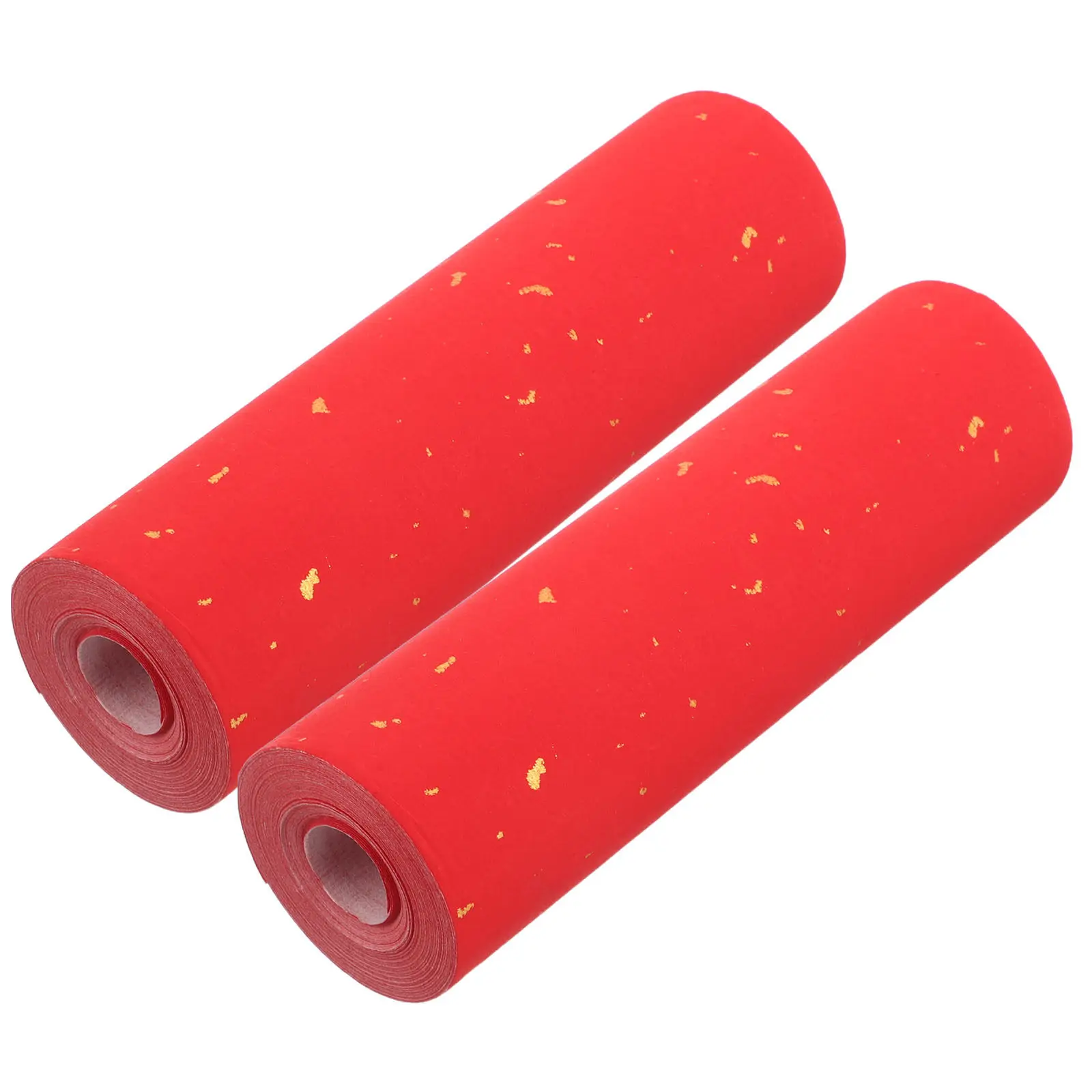 

2 Rolls Chinese Calligraphy Thickened Red Xuan Paper Craft Paper for Spring Festival Couplets Wedding Decoration 17cmx20m