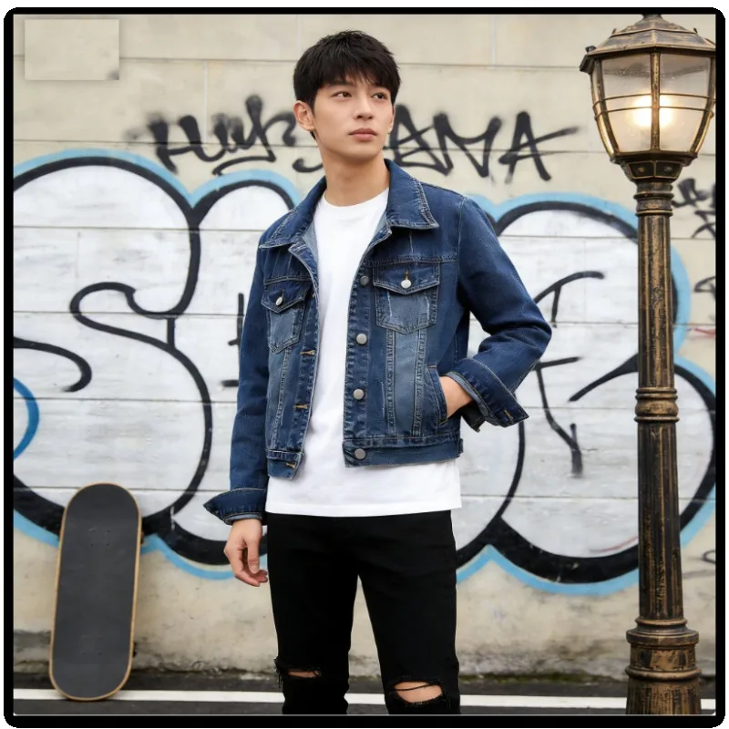 

Женская приталенная джинсовая куртка с коротким рукавом, однобортная, повседневная, весенне-осенняя