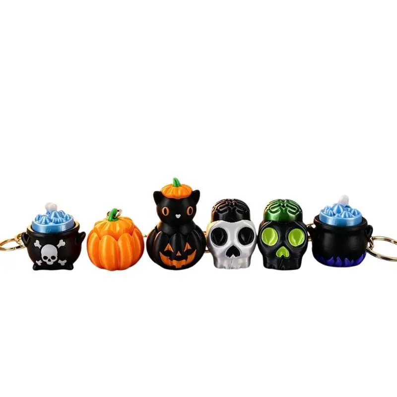Lustige 3D-gedruckte Halloween-Serie Klicker-Schlüsselanhänger Kürbis-Skelett-Anhänger Entspannungsspielzeug Partygeschenk – Detail 9