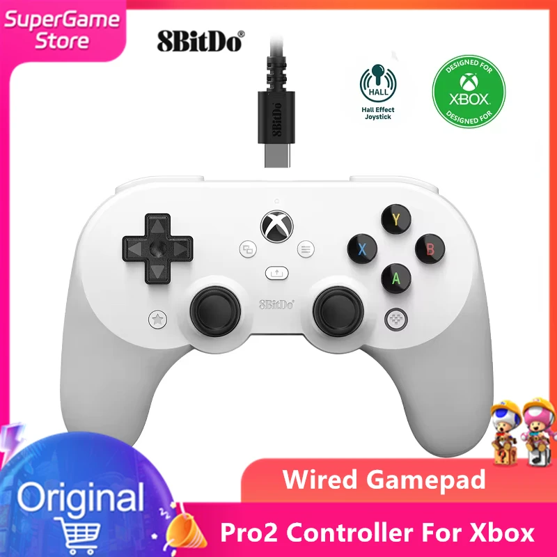 8Bitdo Newest Pro 2 Wired Controller Hall Joystick Support For Xbox Series X,Xbox Series S,Xbox One,Windows 10/11 Gamepad