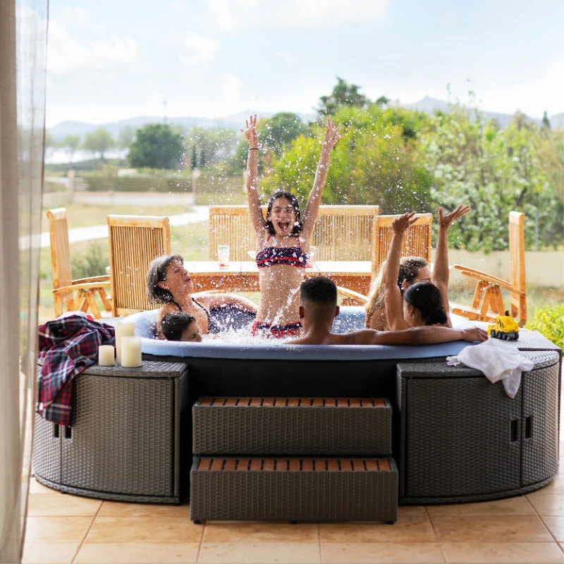 

Inflatable hot spring bath Bath pool Household thermostatic bath Massage tub 158cm Suitable for 4 people