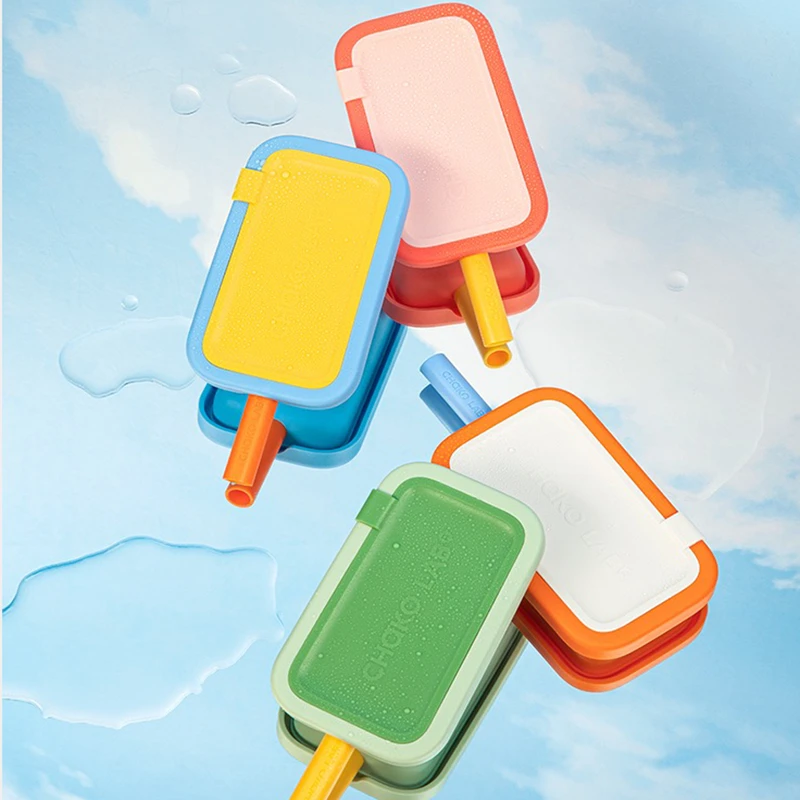 Silica Gel Ice Cube Mould with Lid, Household DIY Self-Control Ice Cream Popsicle Supermarket Gourd Shaped Ice Lattice