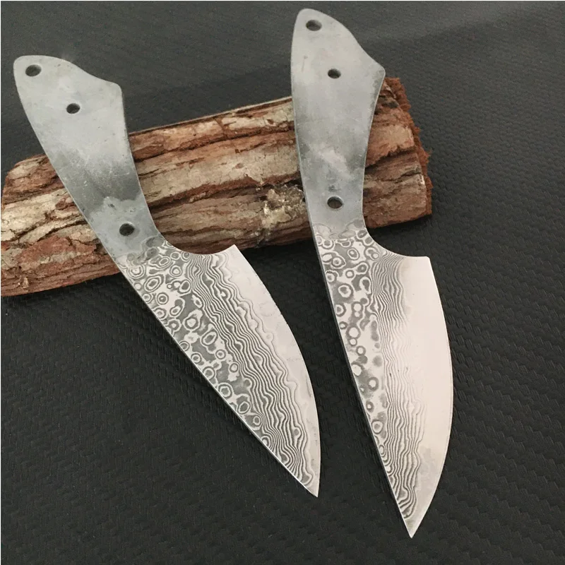 Dropship DIY Semi-finished Knife Blank 55-58HRC High Hardness Damascus Steel Fixed Blade Knife