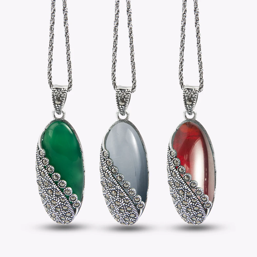 yysuniee-s925-silver-chalcedony-cat's-eye-stone-pendant-with-ethnic-and-antique-style-women's-classic-fashion-necklace