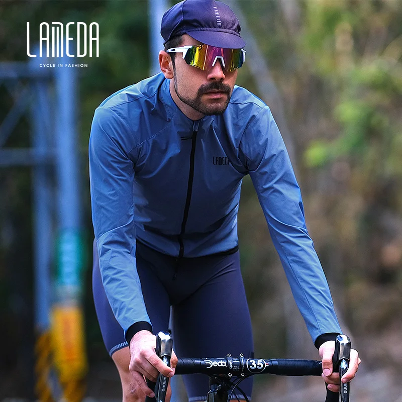 

LAMEDA Men's Cycling Jacket Lightweight Bike Windbreaker Bicycle Jackets with Pockets Quick-dry Reflective Strips MTB Clothing
