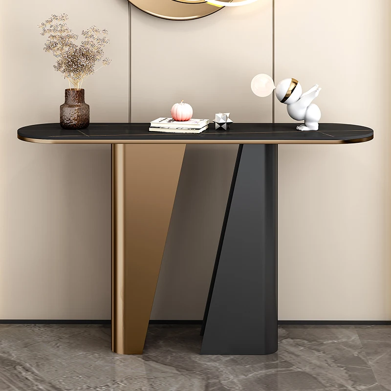 XL Console Tables against the Wall a Long Narrow Table Now Stone Plate Ultra-Narrow Partition Side View Sets Curio Cabinet