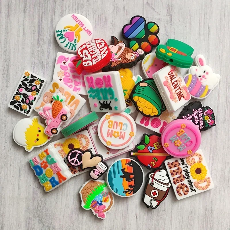 50pcs New Focal Silicone Beads Cartoon Pearl Beads Food Grade Silicone Baby Teether Toys DIY Pacifier Chain Jewelry Accessories