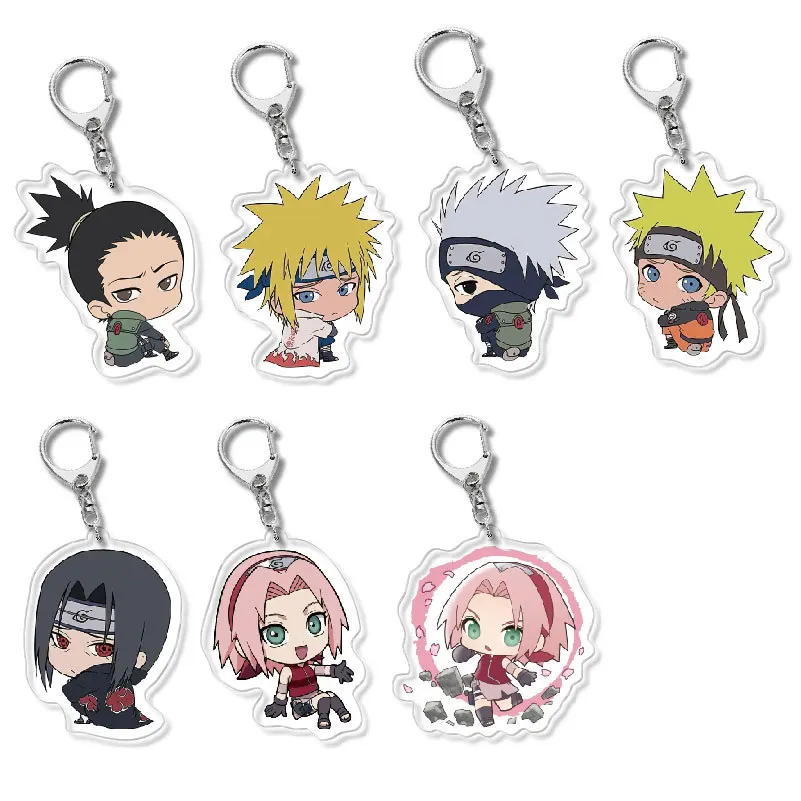 Naruto  Popular Cartoon Anime Acrylic Double-sided Keychain Backpack Decoration Accessories Neutral Party Birthday Gift