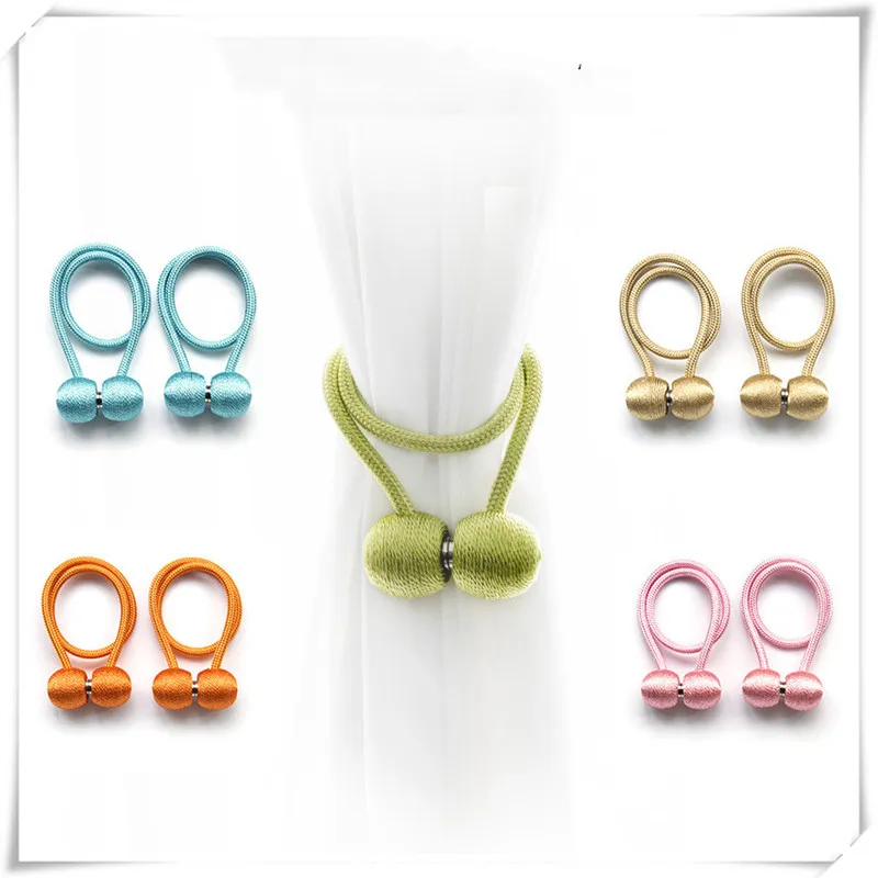 2pcs Simple and elegant  magnetic curtain buckle curtain accessories Curtain straps home decoration pink yellow gray