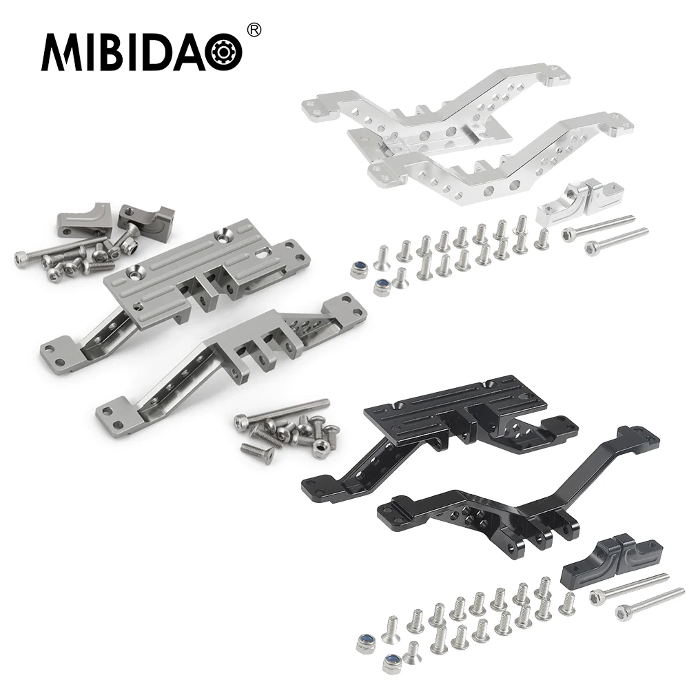 MIBIDAO Aluminum Alloy Front & Rear Axle Link Mount Set for Axial SCX10 90047 Jeep Wrangler 1/10 RC Crawler Car Model Parts