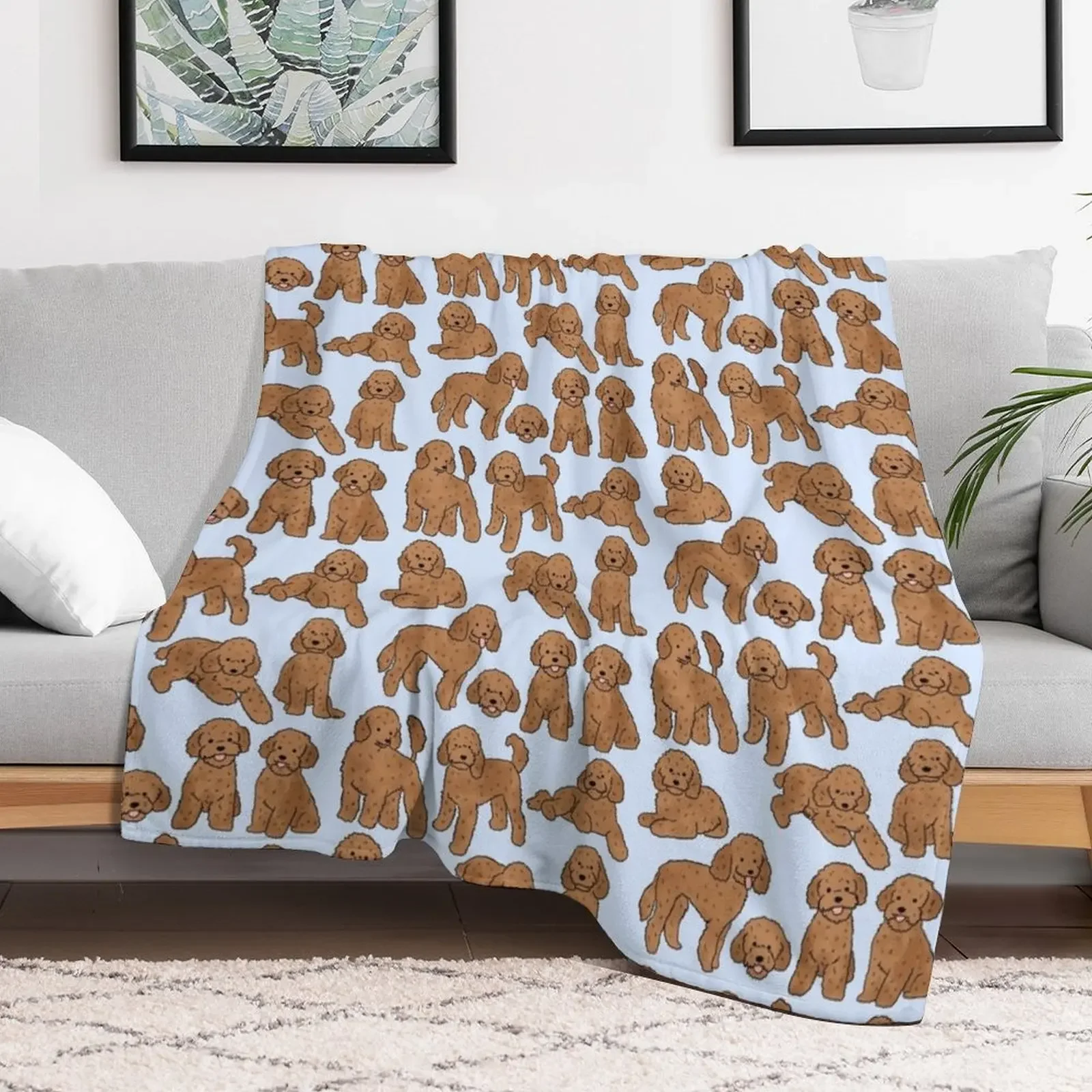 Toy poodle dog pattern Throw Blanket Luxury Designer Fashion Sofas Blankets