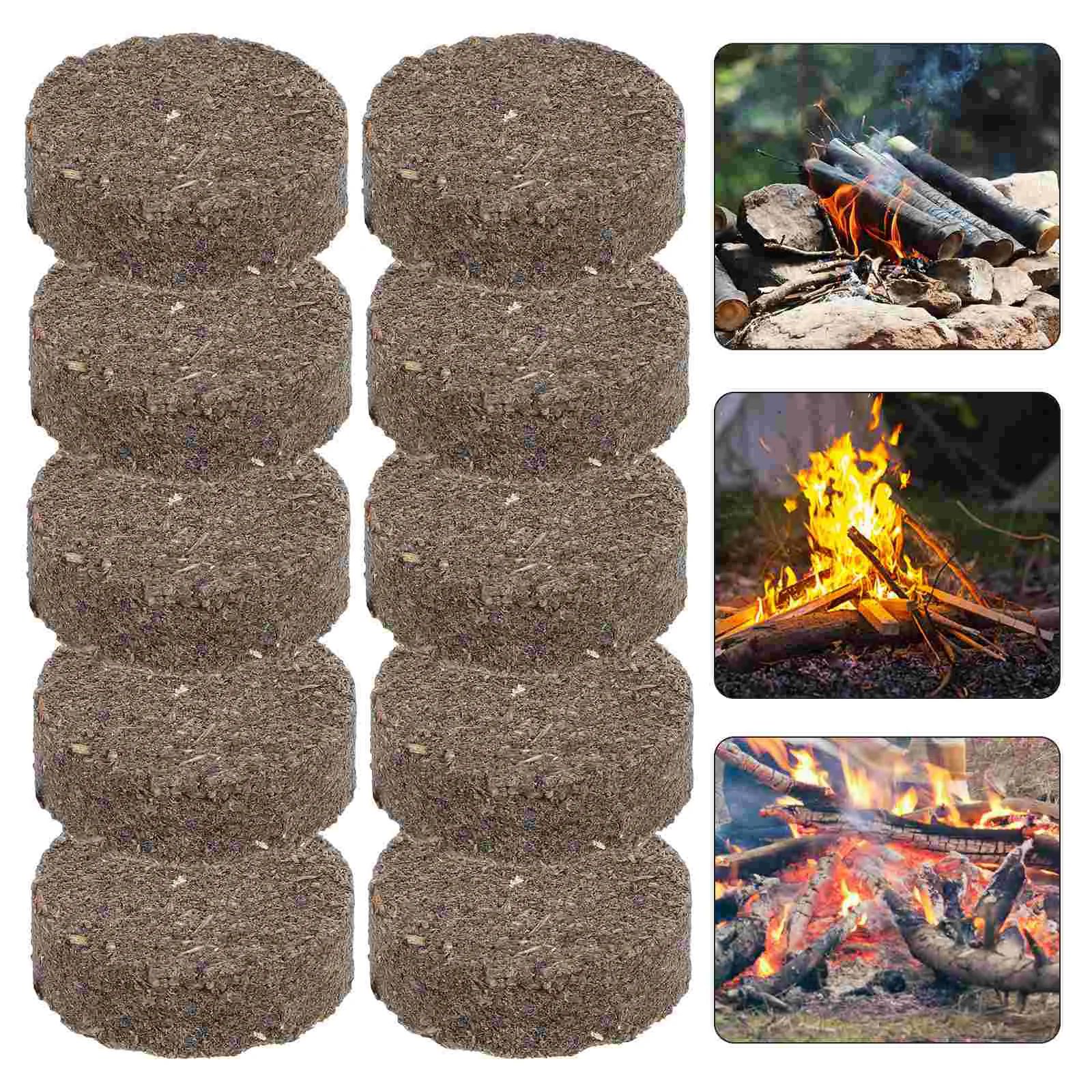 10 Pcs Picnic all'aperto in legno piccola pentola calda accendini a blocchi di accensione a carbone guanti in cotone bianco Kindling