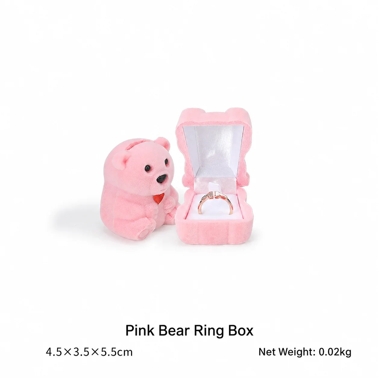 Flocked Velvet Jewelry Box Velvet Portable Jewelry Box Cartoon Ring Box Cartoon For Anniversary Gift Packing Proposal Gift