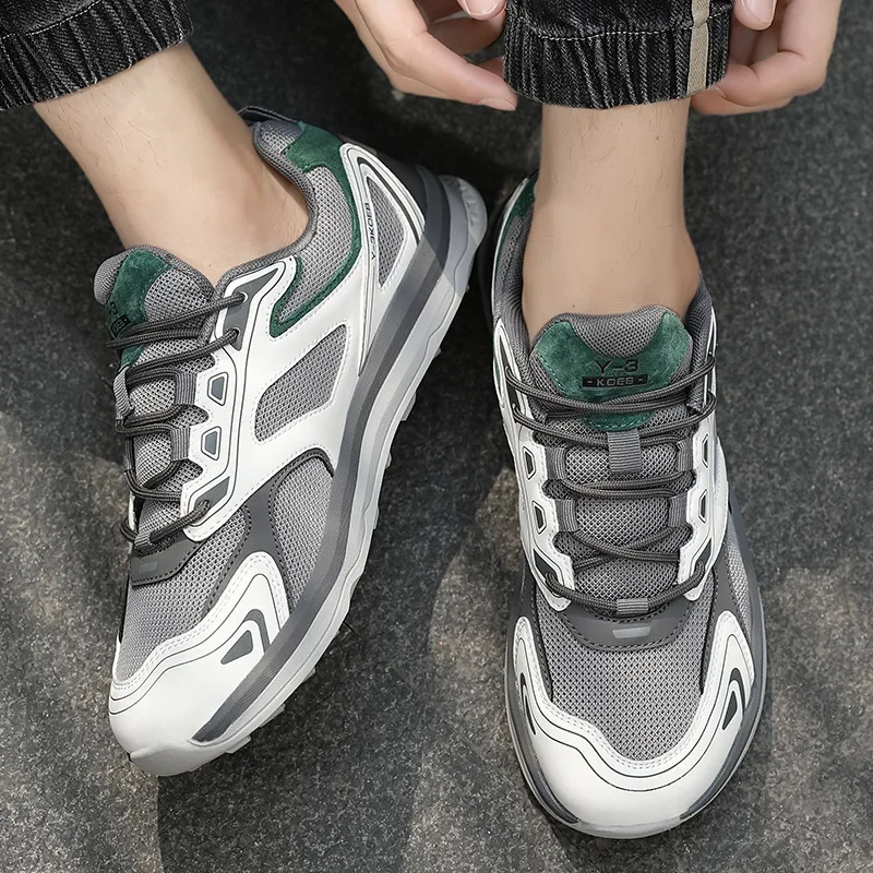 أحذية رجالية كاجوال شبكية قابلة للتنفس خفيفة الوزن ومضادة للانزلاق ومريحة وممتصة للصدمات، أحذية رياضية عصرية سهلة الارتداء