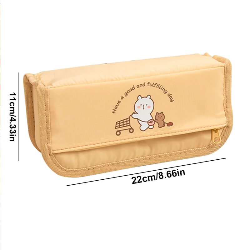 1 قطعة طباعة الحيوان سستة حقيبة أقلام رصاص متعددة الوظائف القرطاسية حالة لطيف حقيبة التخزين للطلاب اللوازم المدرسية سعة كبيرة