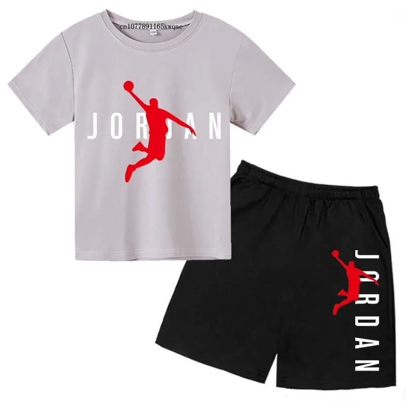 Kids Summer Leisure Letter Print 2pcs Soft T-shirts+Pants Suits 2-13 Years Boys Girls Fashion Outfits Sets Children Gift Clothes