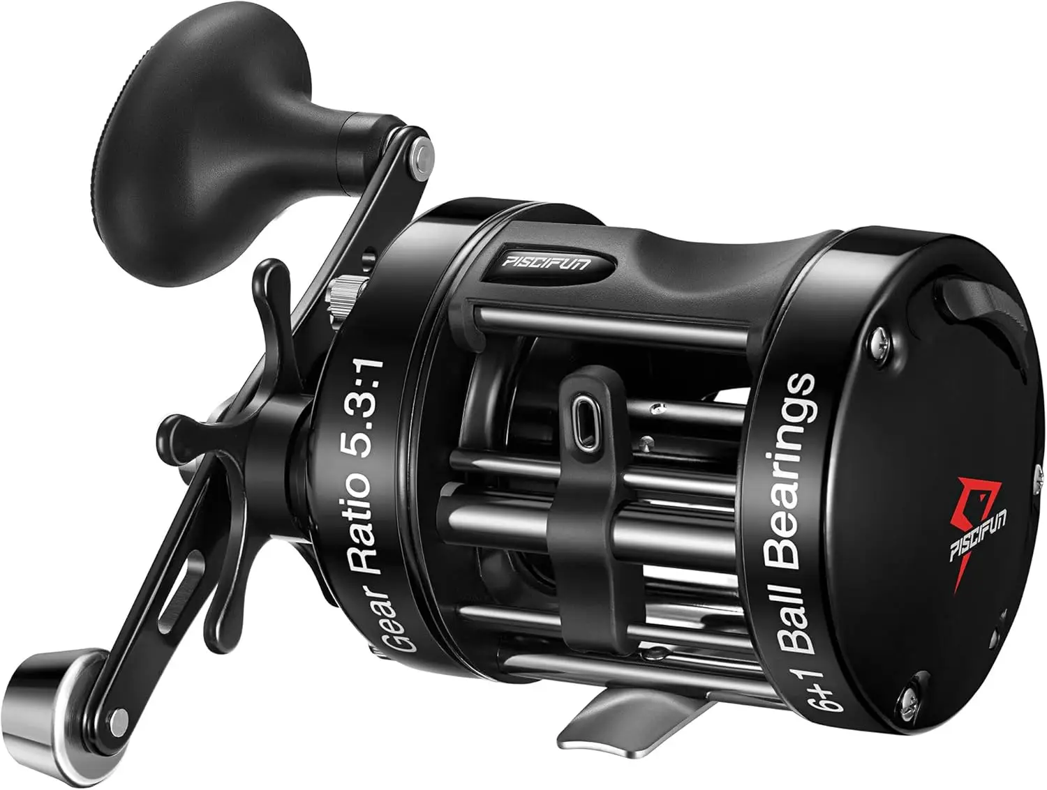 

Reinforced Metal Baitcasting Fishing Reel, Smooth Saltwater Inshore Surf Trolling Conventional Reel for Catfish Musky Bass Pike
