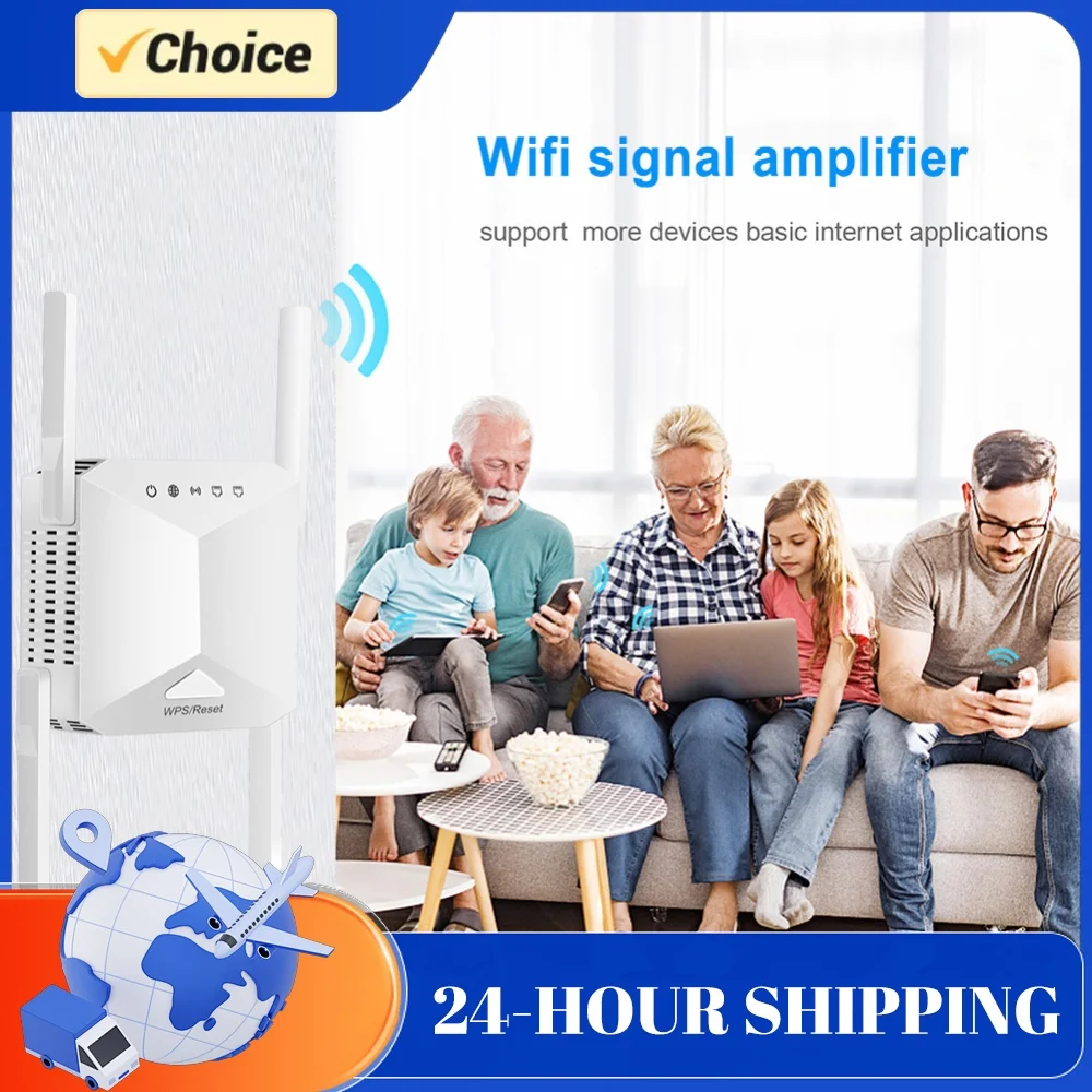 WiFi Range Extender 300Mbps 2.4G Single Band WiFi Repeater External Antennas Wireless Signal Booster EU Plug Network Amplifier F
