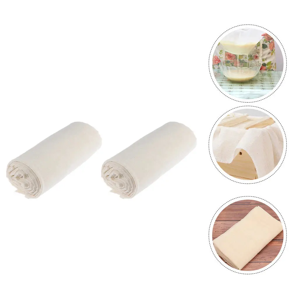 

2Pcs Cheese Cloth Filters Unbleached Odorless High Quality Reusable Strainer for Cheese Making Tofu Soy Products Milk Yogurt